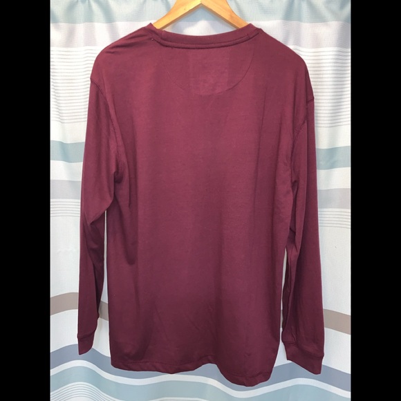 North Hudson Outfitters Men’s Burgundy Long Sleeve Shirt - Picture 2 of 3